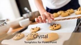  Presentation with chocolate chip - Theme with putting chocolate chip on paste background and a coral colored foreground