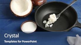  Presentation with coconut oil - Cool new PPT theme with putting fresh coconut oil backdrop and a ocean colored foreground