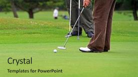  Presentation with golf driving range - Slides having putting golf ball background and a yellow colored foreground