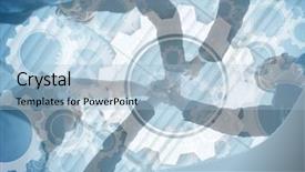  Presentation with team hands - Presentation consisting of putting hands together with gear background and a light blue colored foreground