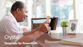  Presentation with introduction letter - Beautiful presentation design featuring putting letter into keepsake box backdrop and a violet colored foreground