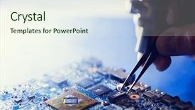  Presentation with cpu - PPT theme with putting microchip on the cpu background and a sky blue colored foreground