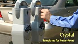  Presentation with no money - Cool new slide set with putting money in a parking backdrop and a tawny brown colored foreground