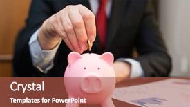  Presentation with emoney money traffic concept closeup - Presentation theme featuring putting money in a piggy background and a red colored foreground