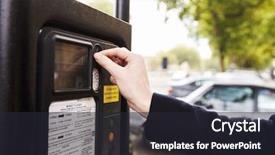  Presentation with ticket - Theme featuring putting money in parking meter background and a dark gray colored foreground
