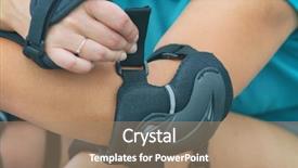  Presentation with feminine pad menstrual pads blood - Slide set consisting of putting on elbow protector pad background and a coral colored foreground