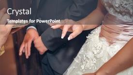  Presentation with wedding rings - Slides having putting-on-wedding-rings background and a dark gray colored foreground