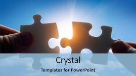  Presentation with together puzzle pieces - Presentation with putting puzzle pieces together background and a light blue colored foreground