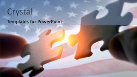  Presentation with together puzzle pieces - PPT layouts having putting-puzzle-pieces-together background and a teal colored foreground