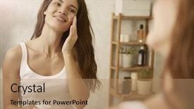  Presentation with cream - Beautiful presentation theme featuring restroom - putting some cream up backdrop and a coral colored foreground