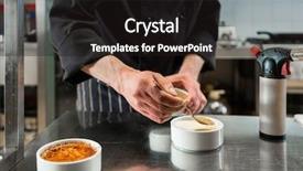  Presentation with patissier - Cool new PPT theme with putting sugar on creme brulee backdrop and a  colored foreground