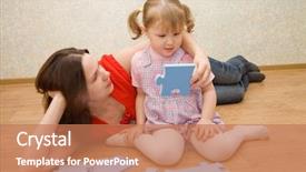  Presentation with solving - Theme having putting together - daughter and her mother are background and a coral colored foreground