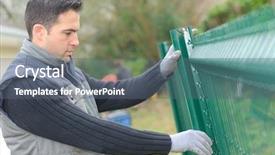 Presentation with garden - PPT layouts enhanced with put it up - putting up a metal fence background and a gray colored foreground