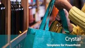  Presentation with grocery bag - Presentation having putting wine bottle in bag background and a teal colored foreground