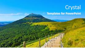  Presentation with dark blue moonlight landscape - Presentation design enhanced with puy-de-dome-auvergne background and a cyan colored foreground