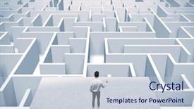  Presentation with businessman standing on maze - Presentation featuring puzle - elegant businessman standing background and a lemonade colored foreground