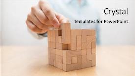  Presentation with final - Cool new PPT layouts with final puzle - man's hand adding the last backdrop and a lemonade colored foreground