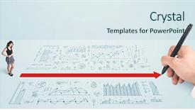  Presentation with maze - Cool new PPT theme with business man in front of hand drawn maze thinking how to get backdrop and a sky blue colored foreground