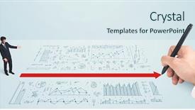  Presentation with maze - Cool new PPT theme with business man in front of hand drawn maze thinking how to get backdrop and a sky blue colored foreground