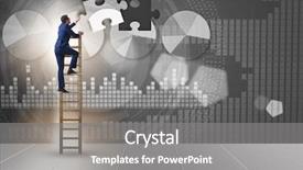  Presentation with together puzzle pieces - Amazing slide set having businessman putting together jigsaw puzzle backdrop and a gray colored foreground