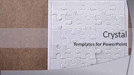  Presentation with complete puzzle - Presentation theme having flat white - completed jigsaw puzzle isolated background and a light gray colored foreground