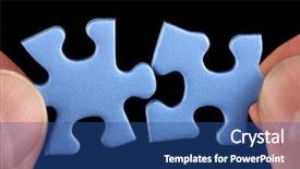  Presentation with blue puzzle pieces - Amazing PPT theme having puzzle and fitting them together backdrop and a ocean colored foreground