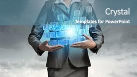  Presentation with technology - Slides having puzzle 3d - modern technology integration concept background and a teal colored foreground