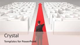  Presentation with successful - Beautiful slides featuring puzzle 3d - successful businessman in front backdrop and a lemonade colored foreground