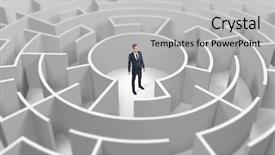  Presentation with businessman standing on maze - Colorful theme enhanced with puzzle 3d - young businessman standing backdrop and a  colored foreground