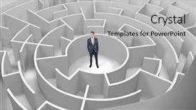  Presentation with maze - Beautiful slides featuring puzzle 3d - young businessman standing backdrop and a  colored foreground