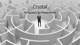  Presentation with maze - Amazing slide set having puzzle 3d - young businessman standing backdrop and a light gray colored foreground