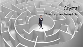  Presentation with businessman standing on maze - Beautiful PPT layouts featuring puzzle 3d - young businessman standing backdrop and a light gray colored foreground