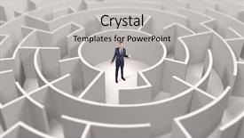  Presentation with businessman standing on maze - Amazing slide deck having puzzle 3d - young businessman standing backdrop and a light gray colored foreground