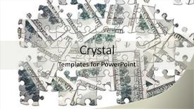  Presentation with bills - Colorful presentation enhanced with puzzle a lot of dollars backdrop and a light gray colored foreground