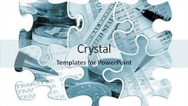 Presentation with blue financial - Slides having puzzle background - six individual jigsaw piece shapes background and a light blue colored foreground