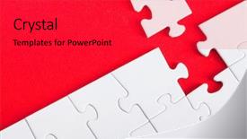  Presentation with flag puzzle - Colorful PPT theme enhanced with puzzle background backdrop and a red colored foreground