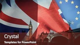  Presentation with brexit - Cool new slides with puzzle bridge - flags of uk and eu backdrop and a  colored foreground