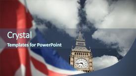  Presentation with brexit - PPT layouts with puzzle bridge - flags of uk and eu background and a ocean colored foreground