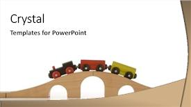  Presentation with coal train - Theme having puzzle bridge - train and color background and a white colored foreground