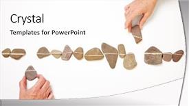  Presentation with stones - Cool new theme with puzzle bridge - two hands laying out white backdrop and a white colored foreground