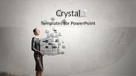  Presentation with cube - Cool new PPT theme with puzzle cube - modern technology integration concept backdrop and a light gray colored foreground