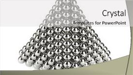  Presentation with pyramid - Slide deck featuring puzzle cube - pyramid of metal balls background and a light gray colored foreground