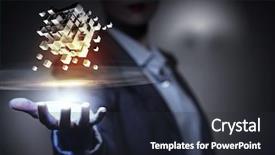  Presentation with technology - Amazing PPT theme having puzzle cube - technology integration concept mixed media backdrop and a wine colored foreground