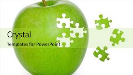  Presentation with puzzle green - Presentation enhanced with puzzle green apple background and a yellow colored foreground