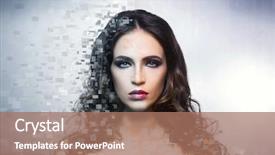  Presentation with cosmetics beauty - Slides featuring pixelated - beauty effect concept half face background and a coral colored foreground