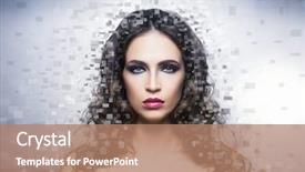  Presentation with digital health - Slide set consisting of beautiful girl over digital background and a coral colored foreground