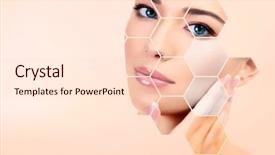  Presentation with treatment - Beautiful slides featuring head puzzles - pretty woman face skin treatment backdrop and a lemonade colored foreground