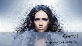  Presentation with beauty cosmetics - Presentation featuring pixelated - young healthy and beautiful girl background and a seafoam green colored foreground