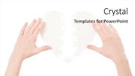  Presentation with heart puzzle - Presentation theme having puzzle heart isolated background and a white colored foreground