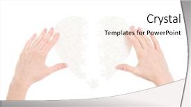  Presentation with heart puzzle - Presentation theme enhanced with puzzle heart isolated background and a white colored foreground